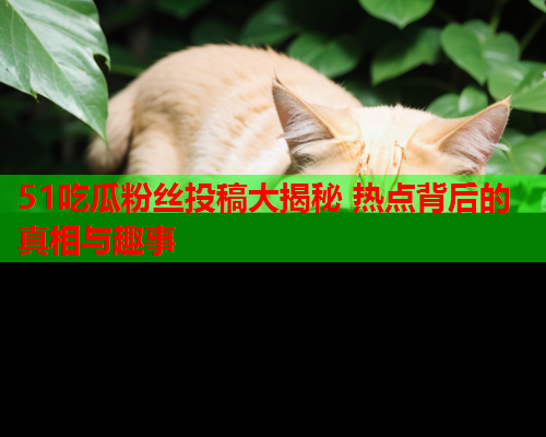 51吃瓜粉丝投稿大揭秘 热点背后的真相与趣事